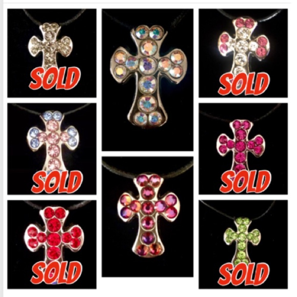 BB SIMON SWAROVSKI CRYSTAL CROSS NECKLACE with BOX